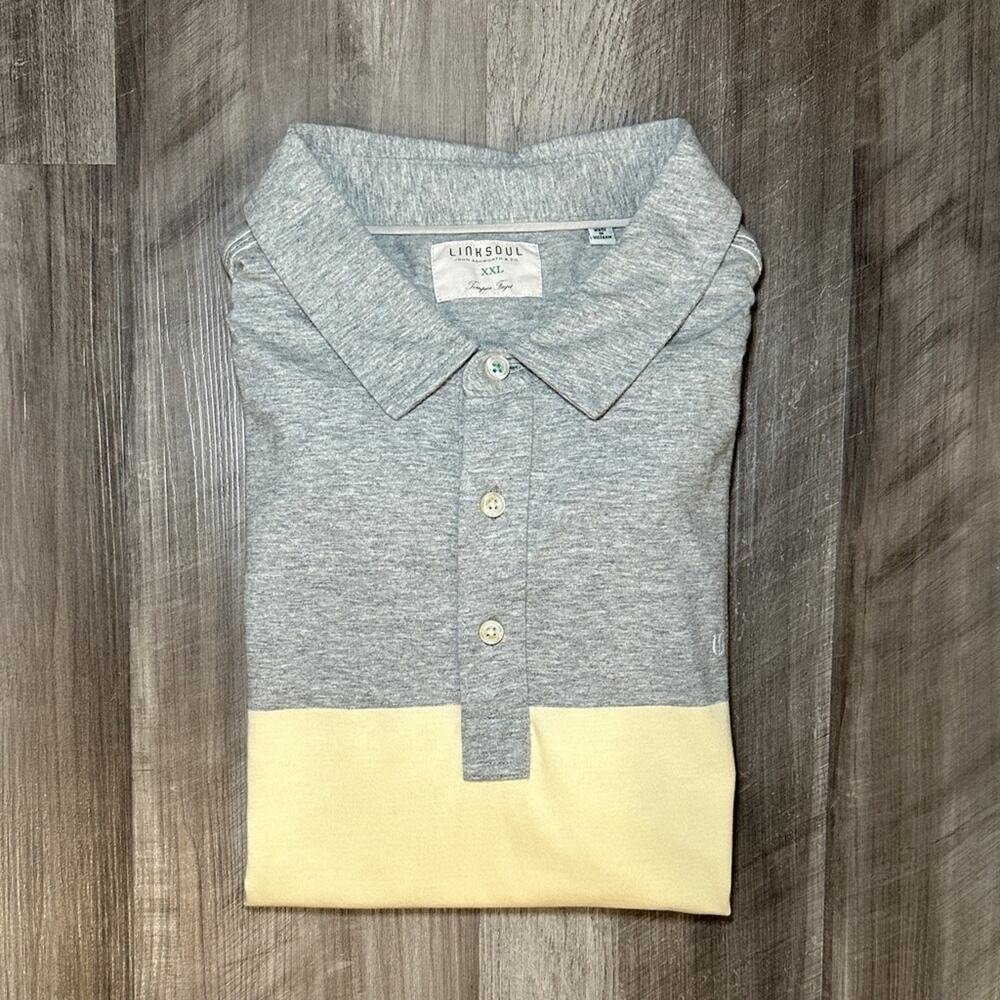 Linksoul Tempus Fugit Luxury Cotton Color Block Striped Golf Polo - 2XL